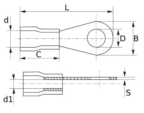 Наконечник кольцевой EKF НКИ 5.5-5 сечение проводника 4-6 мм2, отверстие под винт М5, цвет желтый, материал корпуса медь луженая, изолированный, упаковка 50 шт nki-5.5-5n Наконечник кольцевой EKF НКИ 5.5-5 сечение проводника 4-6 мм2, отверстие под винт М5, цвет желтый, материал корпуса медь луженая, изолированный, упаковка 50 шт nki-5.5-5n