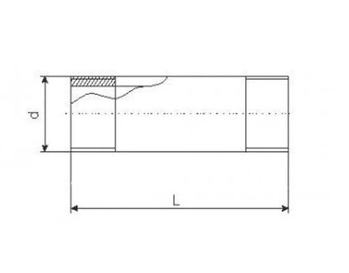 Бочонок Remsan 3/4″x130 мм Ду25х130мм Ру16, наружная резьба, удлиненный, никелированный