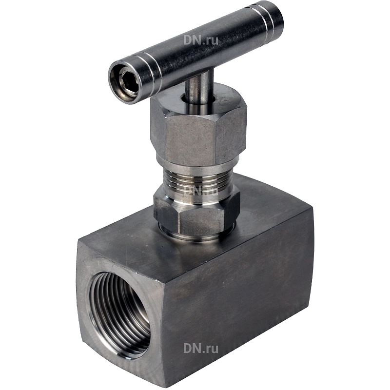 Клапан игольчатый VN3232M-T-Ht 1/2″ Ду15 Ру400 резьбовой, корпус - нержавеющая сталь 316, уплотнение - металл, с Т-образной рукояткой