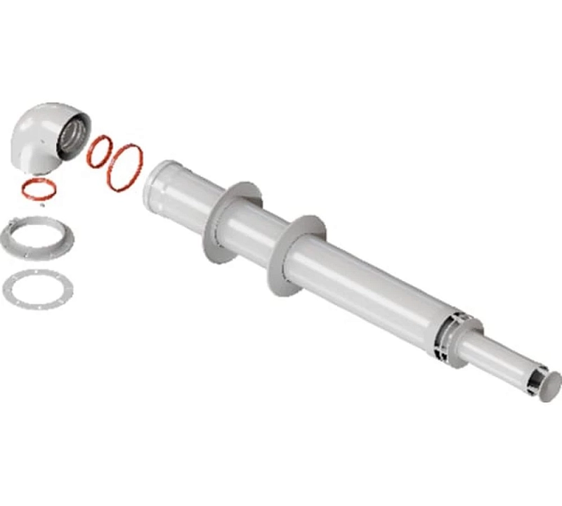 Комплект дымохода ROMMER антилед Ду60x100 1220 мм, фланец в комплекте