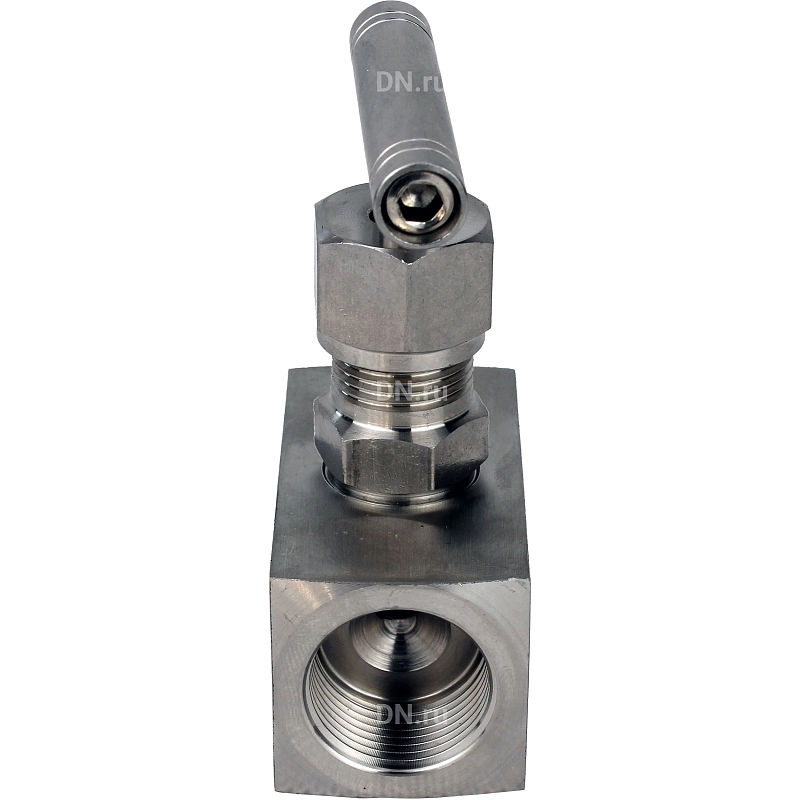 Клапан игольчатый VN3232M-T-Ht 1/2″ Ду15 Ру400 резьбовой, корпус - нержавеющая сталь 316, уплотнение - металл, с Т-образной рукояткой