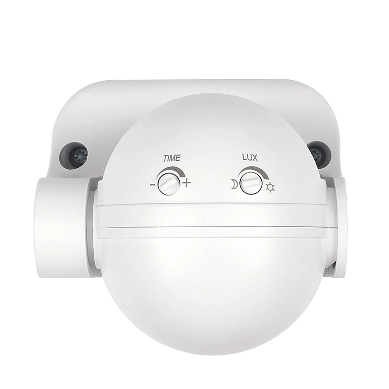 Датчик движения JazzWay PMS-IR 009 1200Вт 12м инфракрасный, накладной, обзор 180°, радиус действия 12м, IP44, белый 5012912